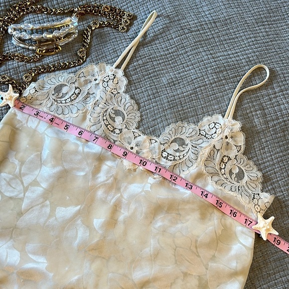 VINTAGE 70s Ladies Union Made in USA Lady Lynne Lingerie Camisole Ivory Lace | S - Picture 10 of 13